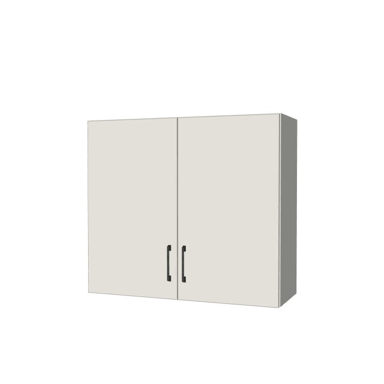 34" Wide x 30" High Wall Cabinet - (White Melamine Boxes - Flat Panel Doors)