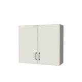 34" Wide x 30" High Wall Cabinet - (White Melamine Boxes - Flat Panel Doors)