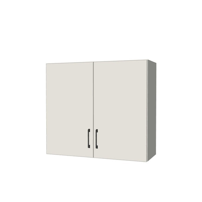 34" Wide x 30" High Wall Cabinet - (White Melamine Boxes - Flat Panel Doors)