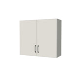34" Wide x 30" High Fridge/Stove Cabinet - (White Melamine Boxes - Flat Panel Doors)