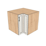 34x34" L Shape Base Corner Cabinet - (Hardrock Maple Melamine Boxes - Painted Doors)