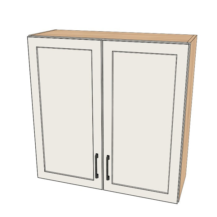 34" Wide x 34" High Wall Cabinet - (Hardrock Maple Melamine Boxes - Painted Doors)