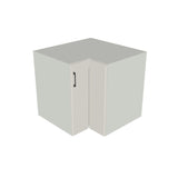 34x34" L Shape Base Corner Cabinet - (White Melamine Boxes - Flat Panel Doors)