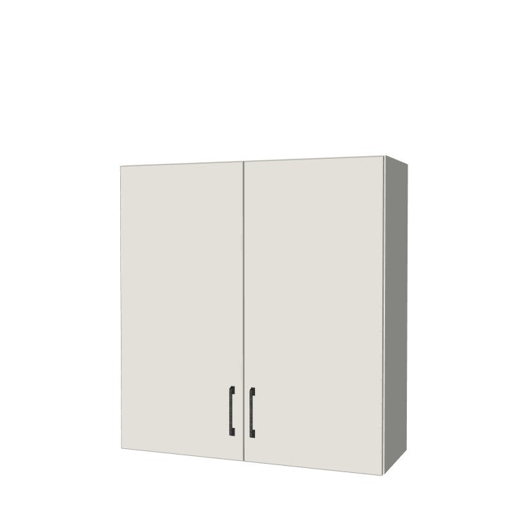 34" Wide x 36" High Wall Cabinet - (White Melamine Boxes - Flat Panel Doors)