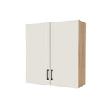 34" Wide x 36" High Wall Cabinet - (Hardrock Maple Melamine Boxes - Flat Panel Doors)