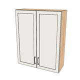 34" Wide x 42" High Wall Cabinet - (Hardrock Maple Melamine Boxes - Painted Doors)