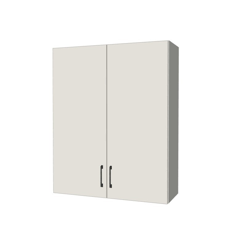 34" Wide x 42" High Wall Cabinet - (White Melamine Boxes - Flat Panel Doors)