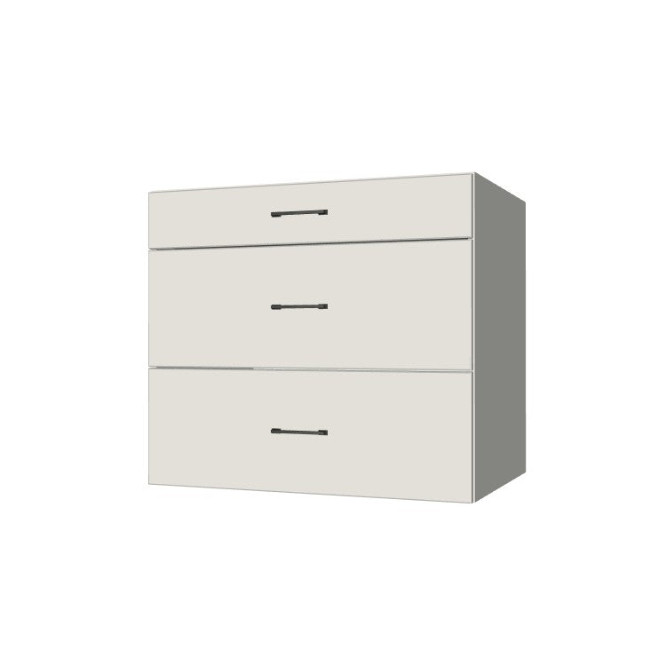 35" Wide Drawer Cabinet - (White Melamine Boxes - Flat Panel Doors)