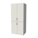 35" Wide Tall Pantry Cabinet - (White Melamine Boxes - Flat Panel Doors) 24 D