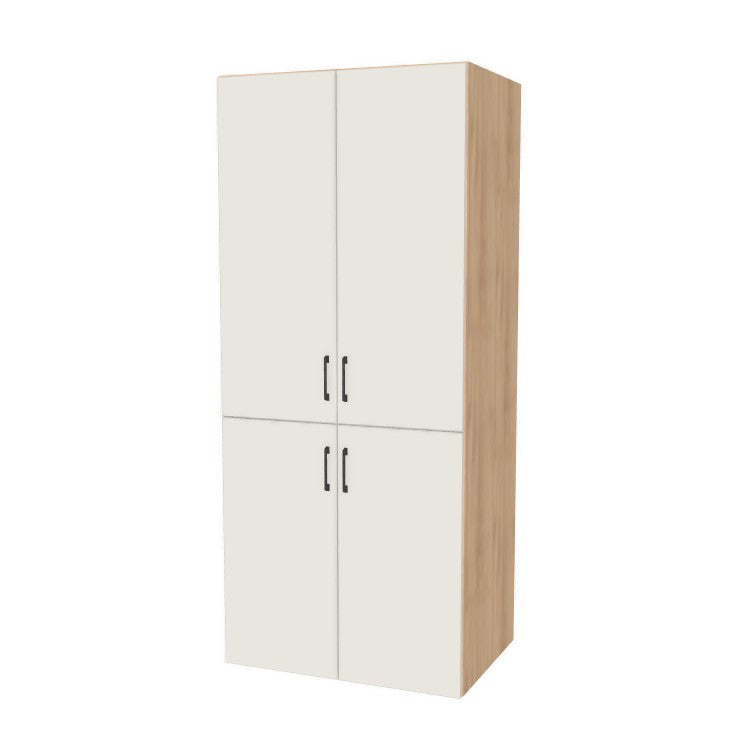 35" Wide Tall Pantry Cabinet - (Hardrock Maple Melamine Boxes - Flat Panel Doors) 24 D
