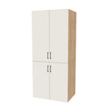 35" Wide Tall Pantry Cabinet - (Hardrock Maple Melamine Boxes - Flat Panel Doors) 24 D