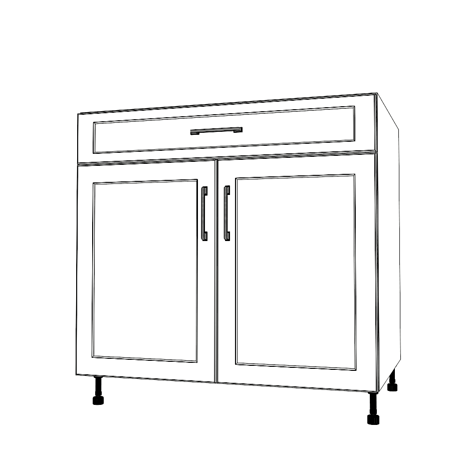 35" Wide Base Cabinet With Drawer On Top - Thermofoil Doors