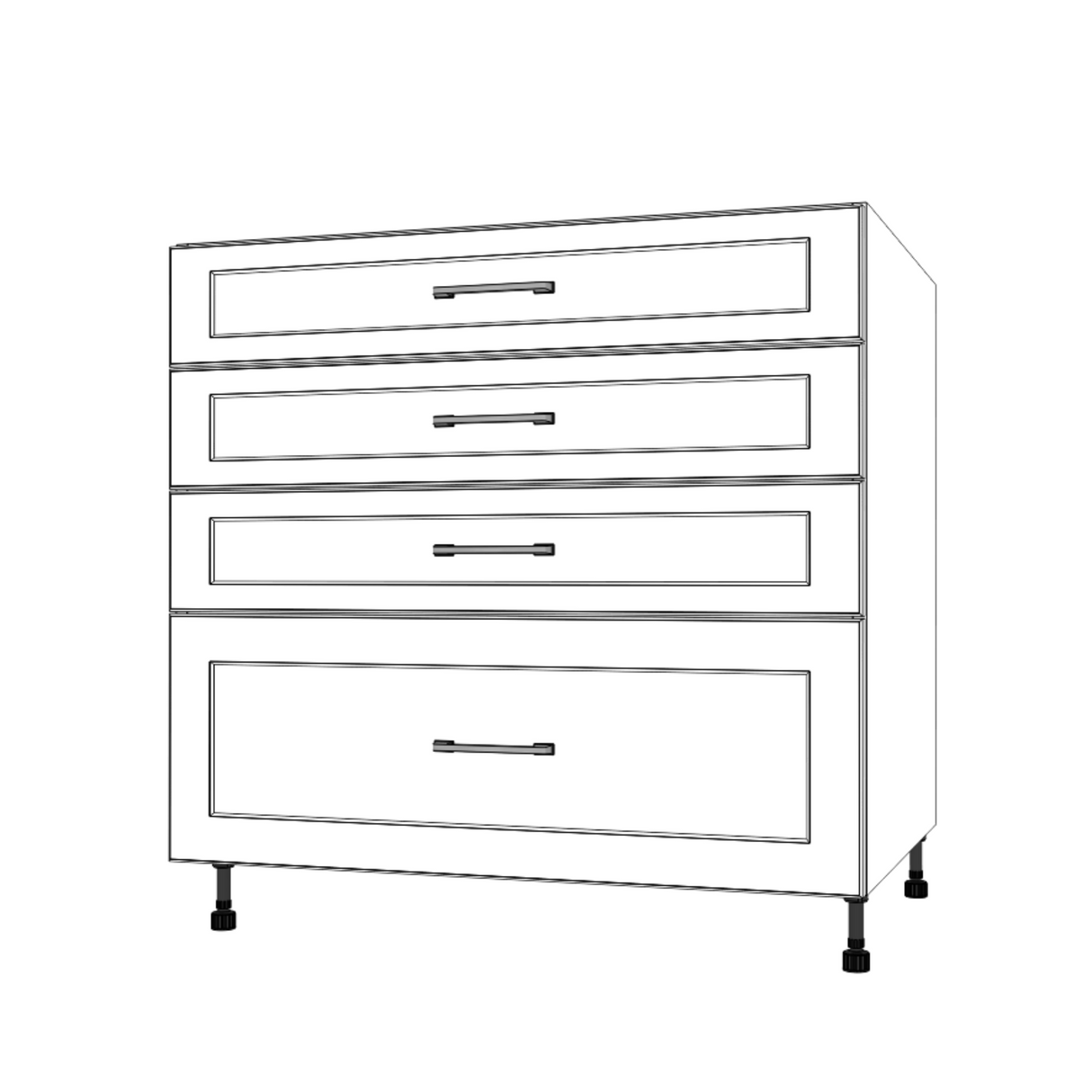 35" Wide Drawer Cabinet - Thermofoil Doors