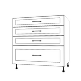 35" Wide Drawer Cabinet - Painted Doors
