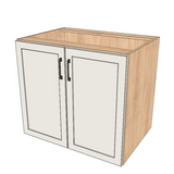 35" Wide Base Cabinet - Sink Cabinet - No Back - (Hardrock Maple Melamine Boxes - Painted Doors)