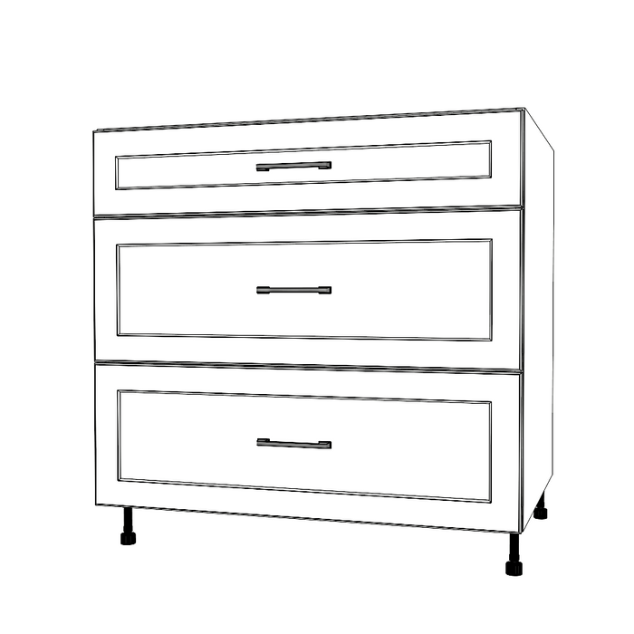 34" Wide Drawer Cabinet - Painted Doors