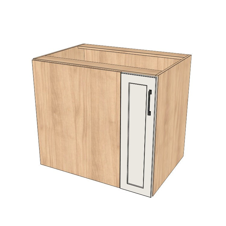 35" Blind Corner Base Cabinet - Door on Right/Left Side - (Hardrock Maple Melamine Boxes - Painted Doors)