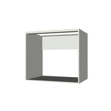 35" Wide Base Cabinet - Sink Cabinet - No Back - (White Melamine Boxes - Flat Panel Doors)