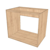35" Wide Base Cabinet - Sink Cabinet - No Back - (Hardrock Maple Melamine Boxes - Painted Doors)