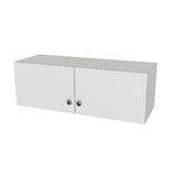 35" Wide x 12" High Wall Cabinet - (White Melamine Boxes - Flat Panel Doors)
