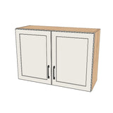35" Wide x 24" High Wall Cabinet - (Hardrock Maple Melamine Boxes - Painted Doors)