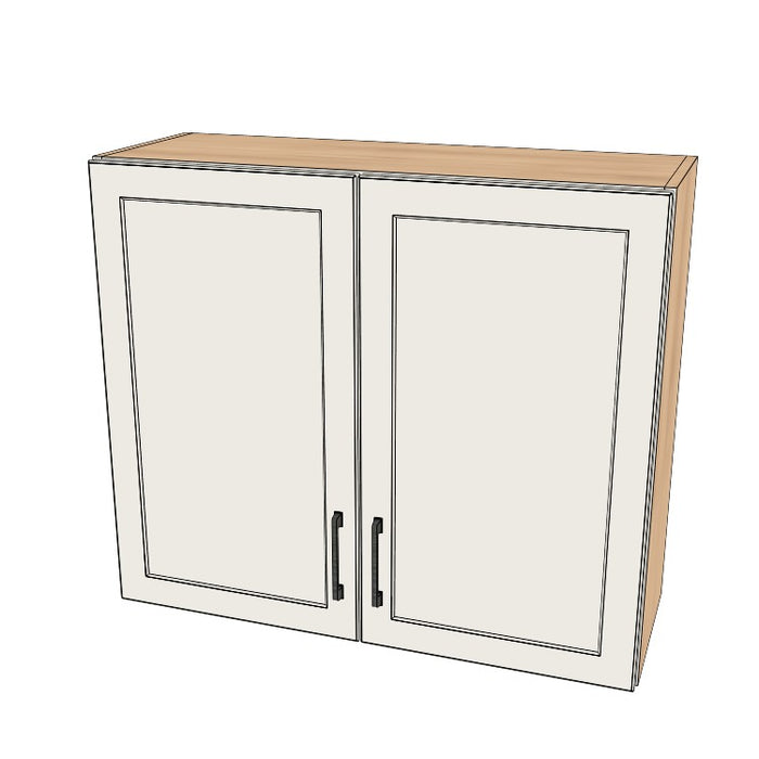 35" Wide x 30" High Wall Cabinet - (Hardrock Maple Melamine Boxes - Painted Doors)