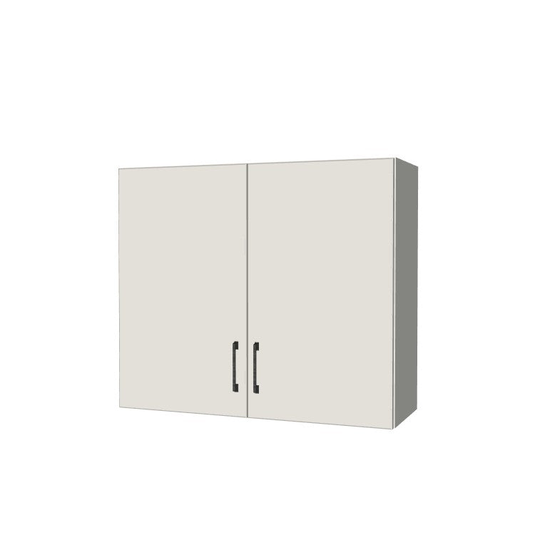 35" Wide x 30" High Wall Cabinet - (White Melamine Boxes - Flat Panel Doors)