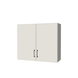 35" Wide x 30" High Wall Cabinet - (White Melamine Boxes - Flat Panel Doors)