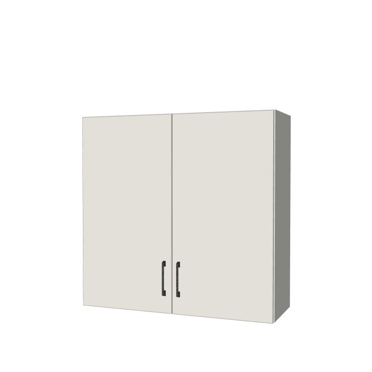 35" Wide x 34" High Wall Cabinet - (White Melamine Boxes - Flat Panel Doors)
