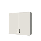 35" Wide x 34" High Wall Cabinet - (White Melamine Boxes - Flat Panel Doors)