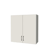 35" Wide x 36" High Wall Cabinet - (White Melamine Boxes - Flat Panel Doors)