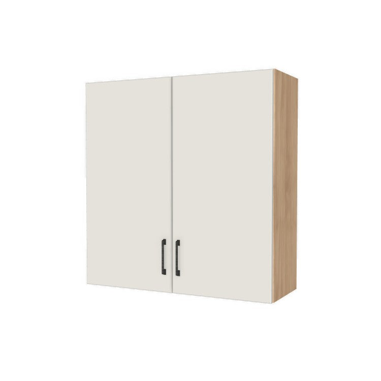35" Wide x 36" High Wall Cabinet - (Hardrock Maple Melamine Boxes - Flat Panel Doors)