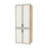 35" Wide Tall Pantry Cabinet - (Hardrock Maple Melamine Boxes - Painted Doors) 24 D