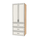 35" Wide Tall Pantry Cabinet with Drawer - (Ply Wood Boxes - Painted Doors) 24 D