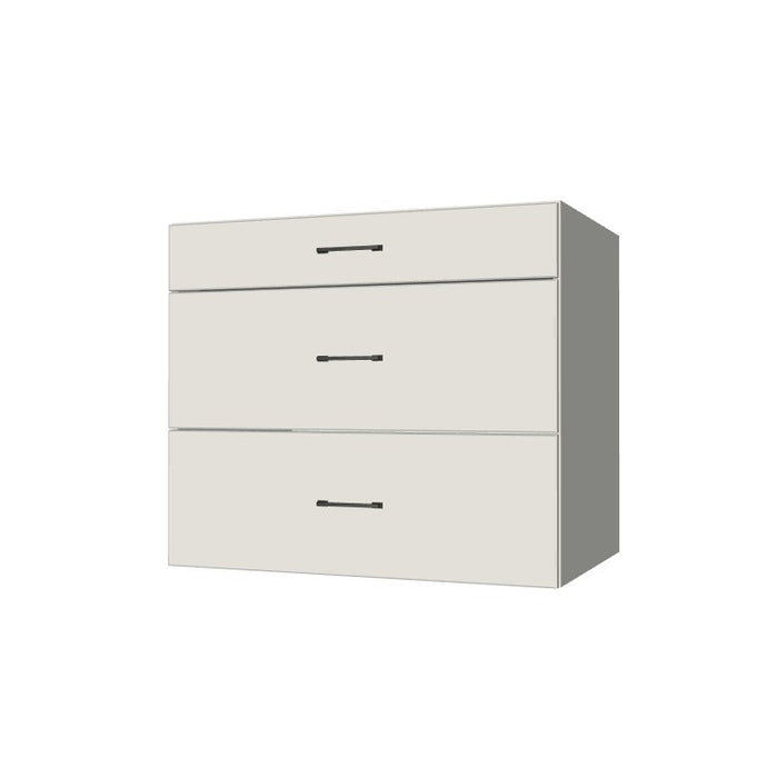 36" Wide Drawer Cabinet - (White Melamine Boxes - Flat Panel Doors)