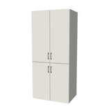 36" Wide Tall Pantry Cabinet - (White Melamine Boxes - Flat Panel Doors) 24 D