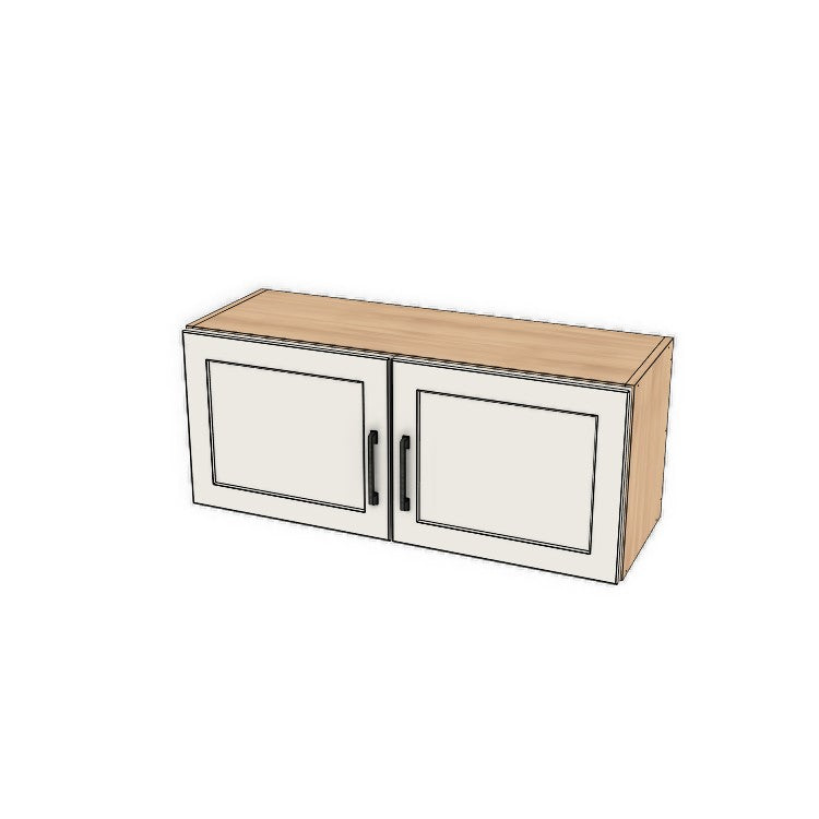 36" Wide x 15" High Fridge/Stove Cabinet - (Hardrock Maple Melamine Boxes - Thermofoil Doors)