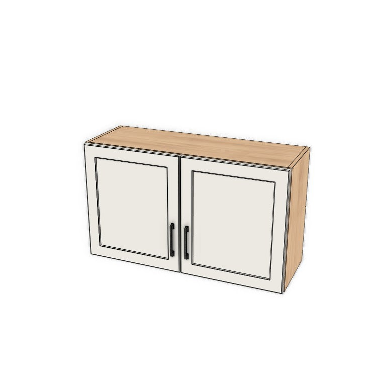 36" Wide x 21" High Fridge/Stove Cabinet - (Hardrock Maple Melamine Boxes - Painted Doors)