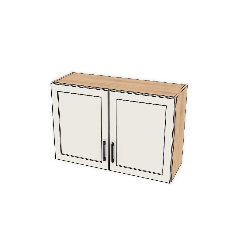 36" Wide x 24" High Fridge/Stove Cabinet - (Hardrock Maple Melamine Boxes - Thermofoil Doors)