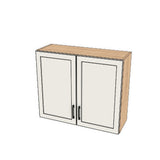 36" Wide x 30" High Fridge/Stove Cabinet - (Hardrock Maple Melamine Boxes - Painted Doors)