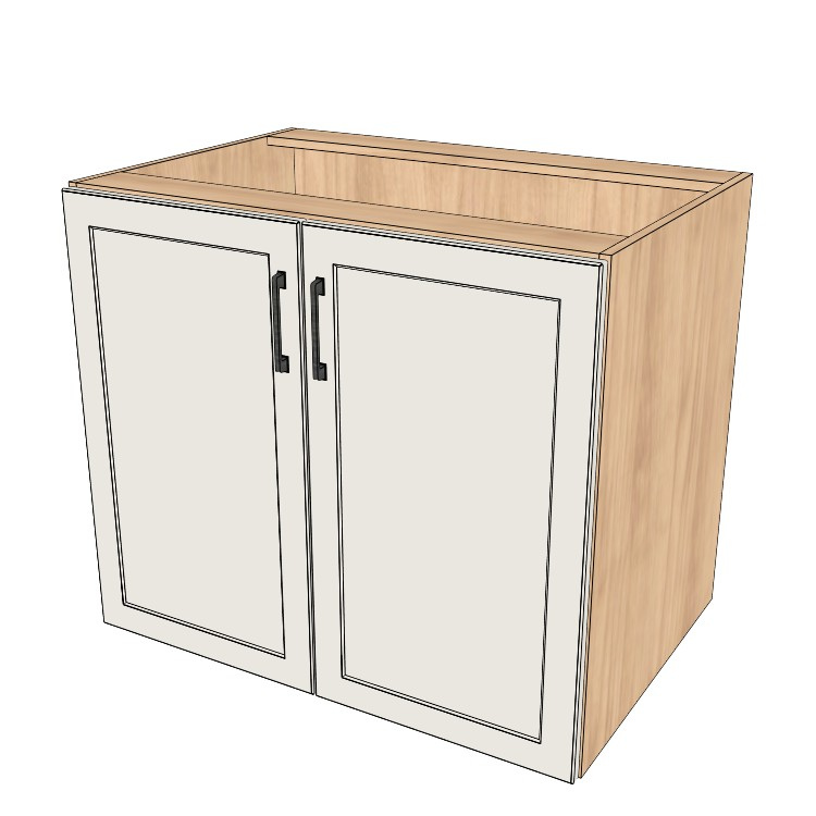 36" Wide Base Cabinet - (Hardrock Maple Melamine Boxes - Thermofoil Doors)