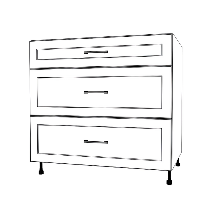 36" Wide Drawer Cabinet - Painted Doors