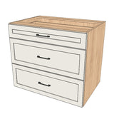 36" Wide Drawer Cabinet - (Hardrock Maple Melamine Boxes - Thermofoil Doors)