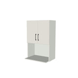 24" Wide x 36" High Microwave Cabinet - (White Melamine Boxes - Flat Panel Doors)