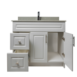 36" MDF - Left Side Draw - Light Grey - Raised Panel Doors