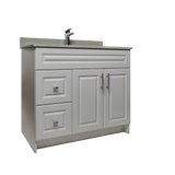 36" MDF - Left Side Draw - Light Grey - Raised Panel Doors