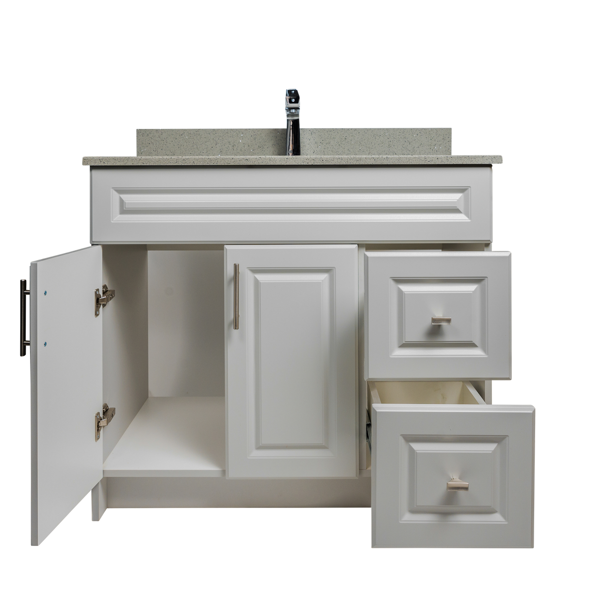 36" MDF - Right Side Draw - Light Grey - Raised Panel Doors
