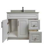 36" MDF - Right Side Draw - Light Grey - Raised Panel Doors