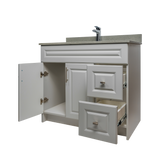 36" MDF - Right Side Draw - Light Grey - Raised Panel Doors