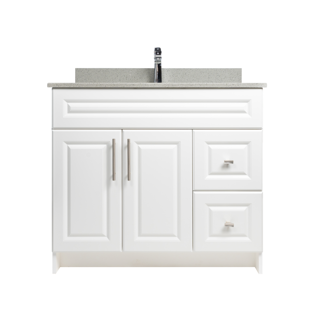 36" MDF - Right Side Draw - White - Raised Panel Doors